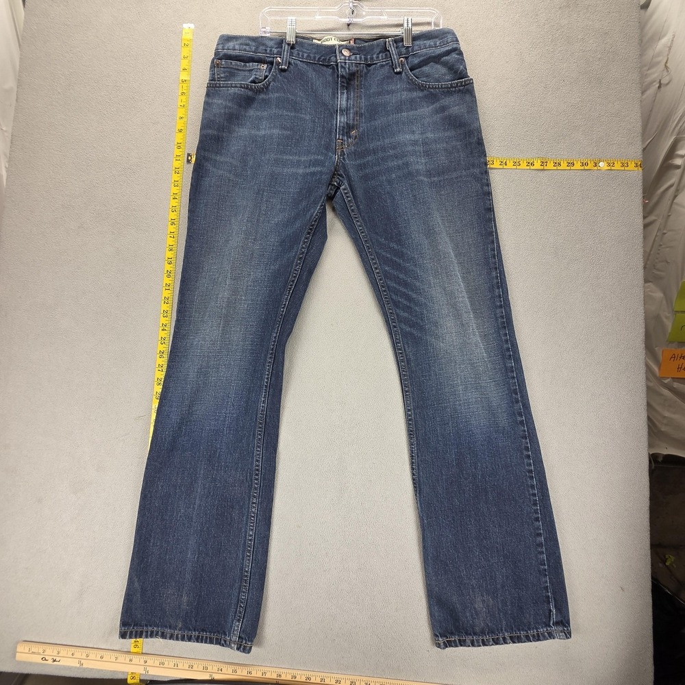 Levis 527 Jeans Mens 36x34 Blue Medium Wash Bootcut Zip Fly Denim